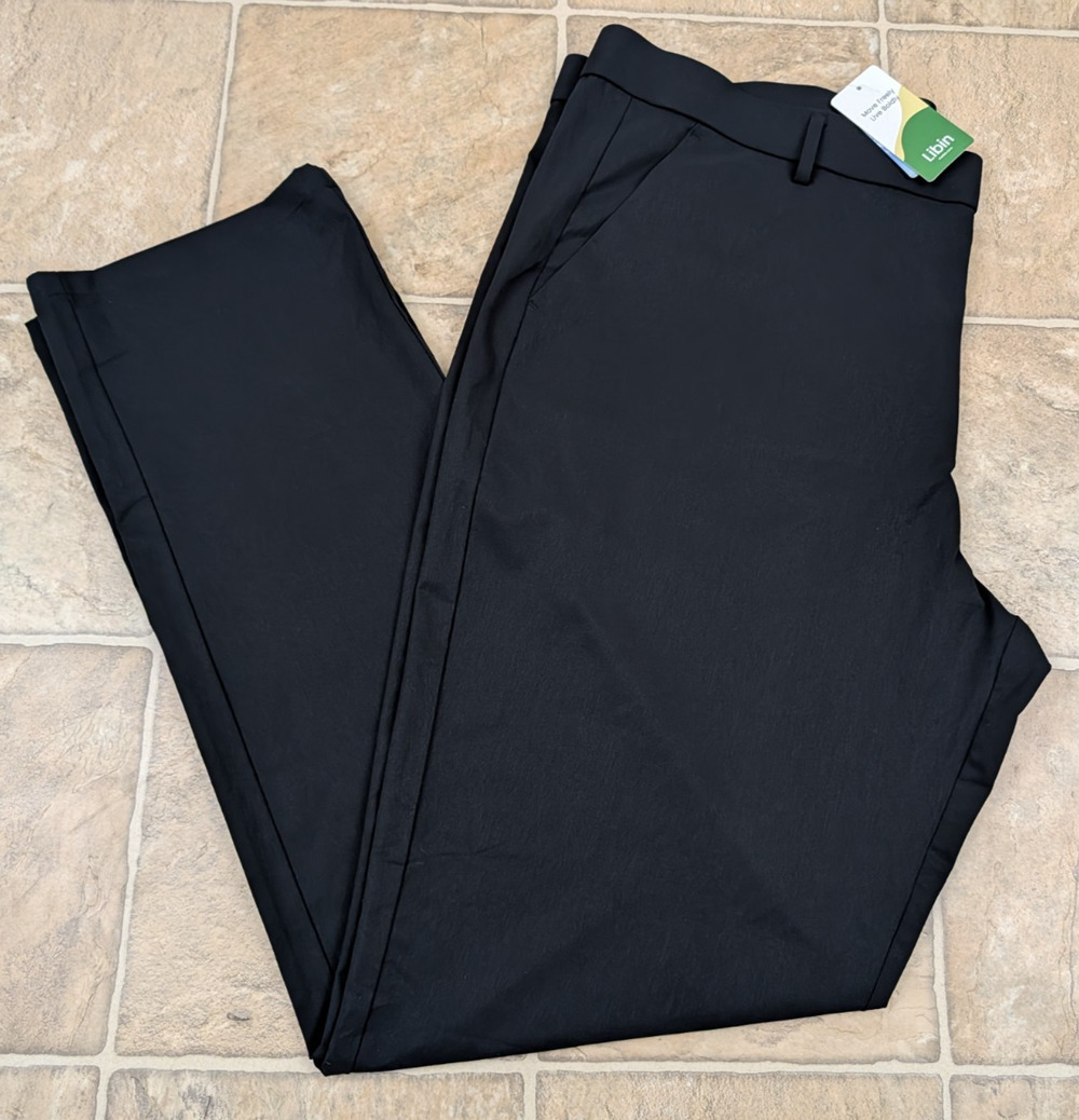 New LIBIN sz 42/34 Performance Active Golf Pants black UPF 50+ black 1119